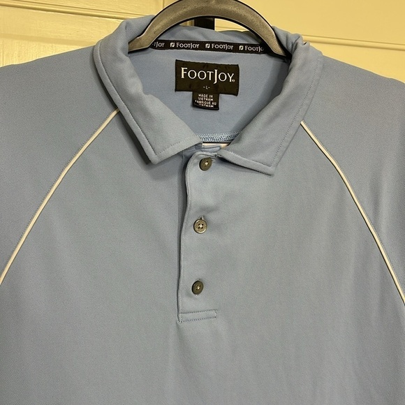 FootJoy FJ Men’s Blue Short Sleeve Golf Polo Shirt Polyester Size Large - Picture 2 of 11